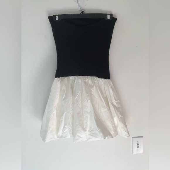 NWT Camila Coehlo Black and White Strapless Mini Bubble Skirt Dress Size XS - Picture 5 of 16